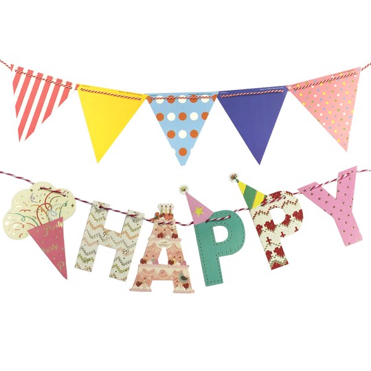 Wrapables; Wrapables Multi-Print Triangle Pennant and Birthday Banners Party Decorations; Category:Banners; Image:1